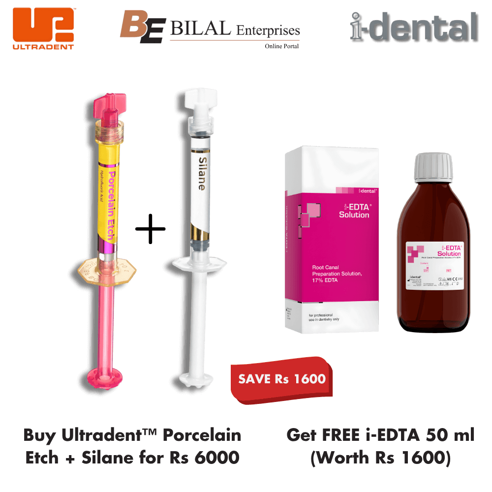 Buy Ultradent™ Porcelain Etch + Silane → Get FREE i-EDTA 50 ml. Buy Ultradent™ Porcelain Etch + Silane and Get FREE i-EDTA Solution 50 ml. - Image 1